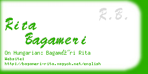 rita bagameri business card